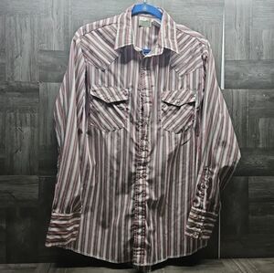 Express Riders Western Wear Pearl Snap Button Up Shirt Men's